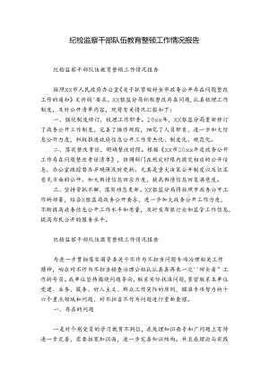 纪检监察干部队伍教育整顿工作情况报告.docx