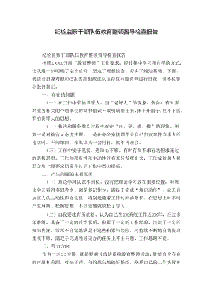 纪检监察干部队伍教育整顿督导检查报告.docx