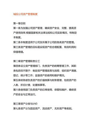 城投公司资产管理制度.docx