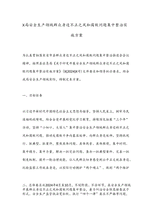X局安全生产领域群众身边不正之风和腐败问题集中整治实施方案.docx