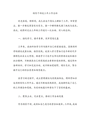 领导干部近三年工作总结.docx