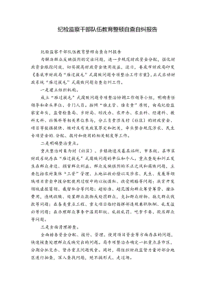 纪检监察干部队伍教育整顿自查自纠报告.docx