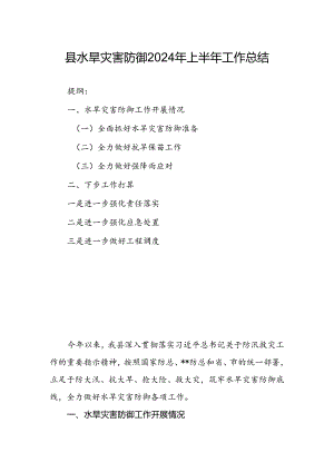 县水旱灾害防御2024年上半年工作总结.docx
