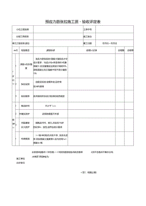 预应力筋张拉施工质量验收评定表.docx