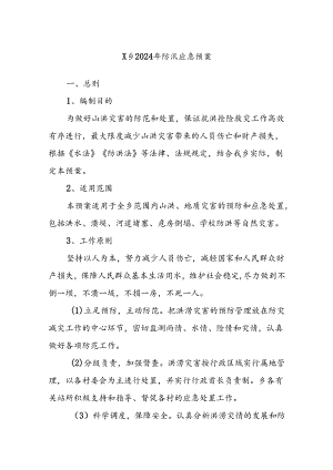 X乡2024年防汛应急预案.docx