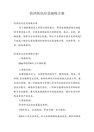 防洪防汛应急演练方案.docx