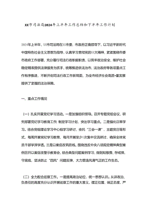 XX市司法局2024年上半年工作总结和下半年工作计划.docx