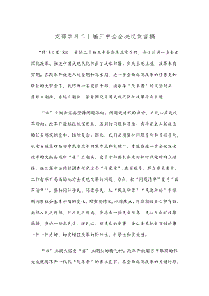 支部学习二十届三中全会决议发言稿.docx