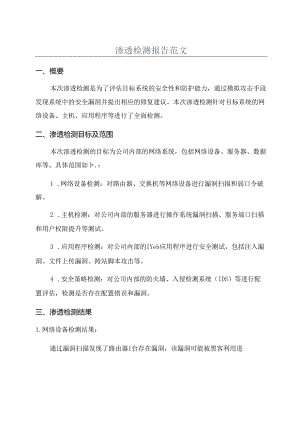 渗透检测报告范文.docx