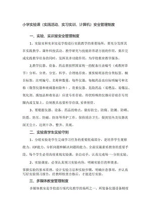 小学实验课（实践活动、实习实训、计算机）安全管理制度.docx