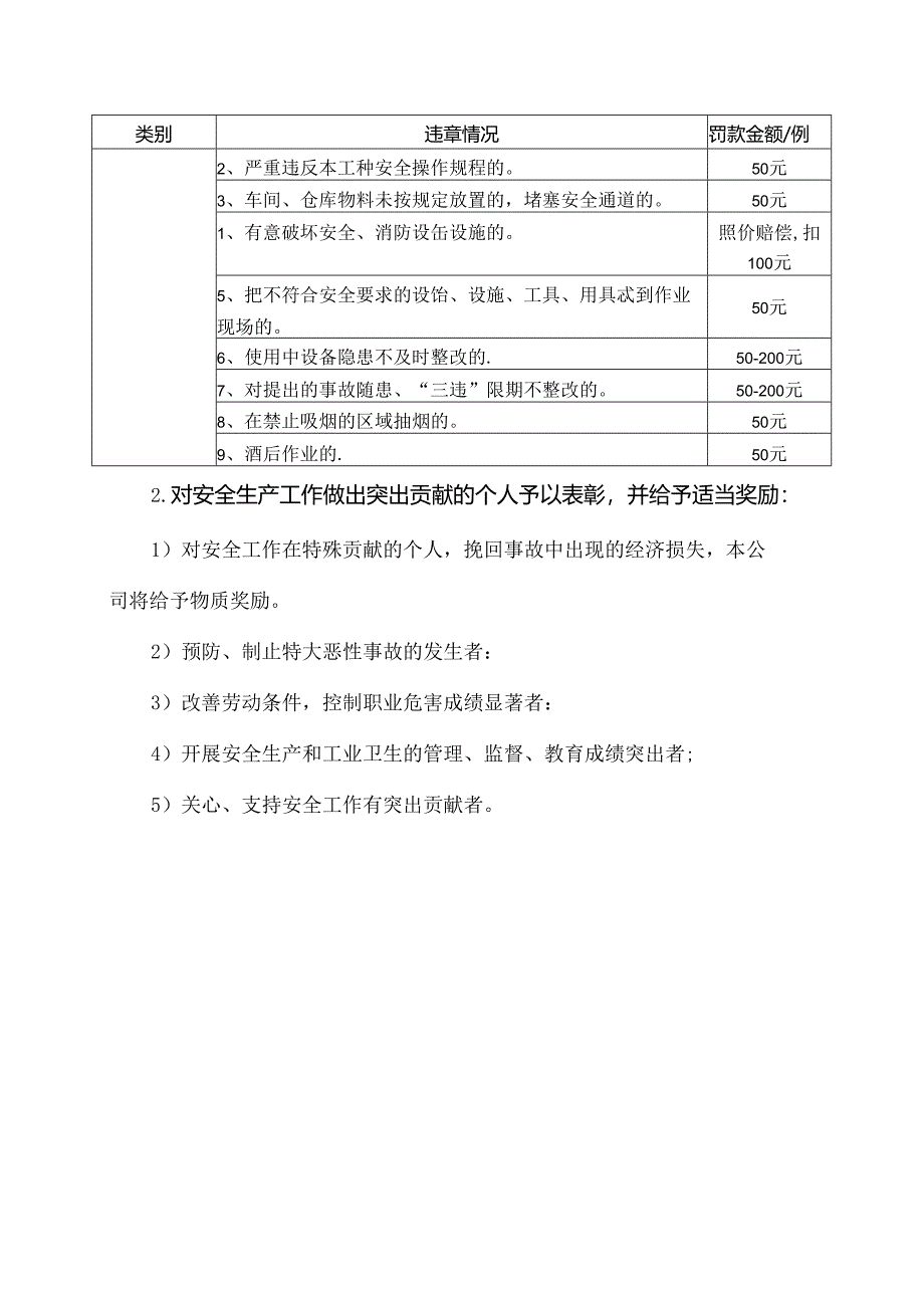 XX矿业开发有限公司安全生产奖励和惩罚制度（2024年）.docx_第2页