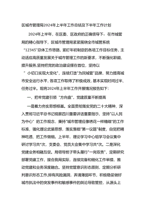 区城市管理局2024年上半年工作总结及下半年工作计划.docx