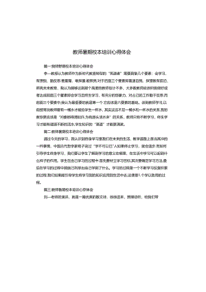 教师暑期校本培训心得体会.docx