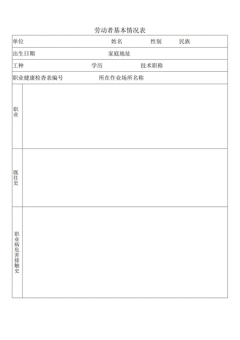 职业健康监护档案表(2024年XX可再生能源科技有限公司).docx_第2页