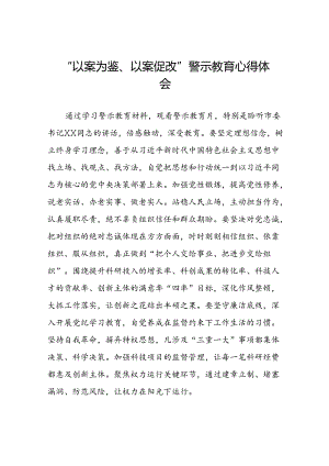 七篇2024年以案为鉴以案促改警示教育大会心得感悟交流发言.docx