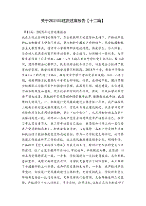 关于2024年述责述廉报告【十二篇】.docx