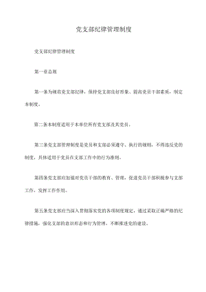 党支部纪律管理制度.docx