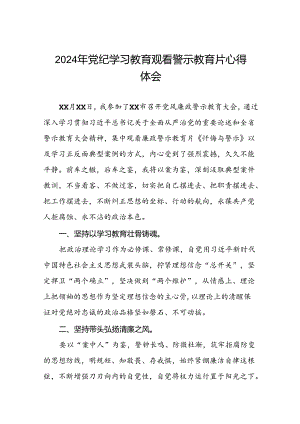 2024年关于党纪学习教育警示教育的心得感悟十七篇.docx