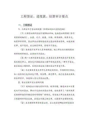工程签证、进度款、结算审计要点.docx