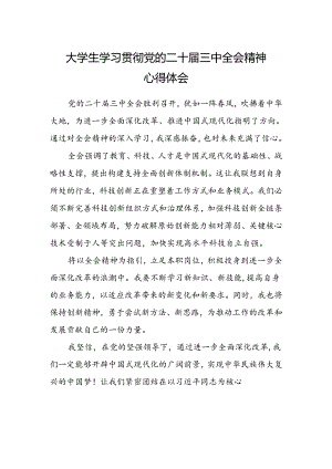 大学生学习贯彻党的二十届三中全会精神心得体会.docx