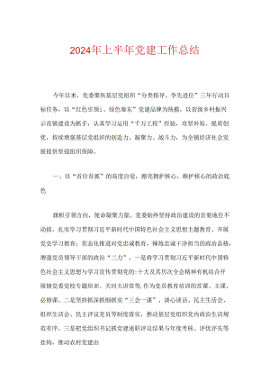 2024年上半年党建工作总结.docx