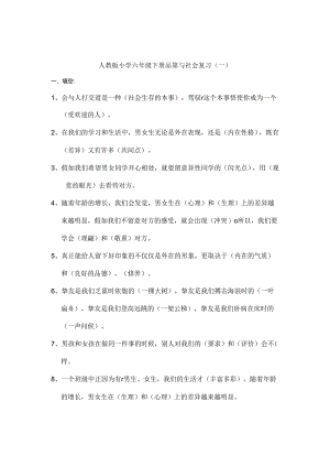 人教版小学六年级下册品德与社会复习资料.docx