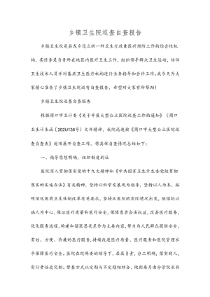乡镇卫生院巡查自查报告.docx