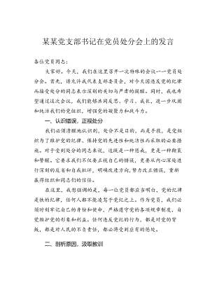 某某党支部书记在党员处分会上的发言.docx
