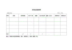 研发设备清单.docx