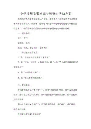 小学违规吃喝问题专项整治活动方案.docx