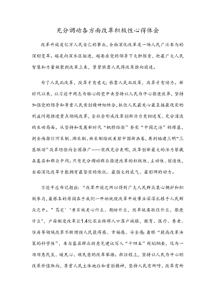 充分调动各方面改革积极性心得体会.docx