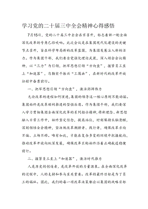 学习党的二十届三中全会精神心得感悟.docx