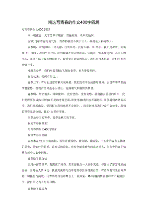 精选写青春的作文400字四篇.docx