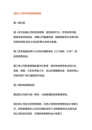 城投公司财务管理制度模板.docx