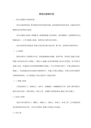 劳动力安排计划.docx