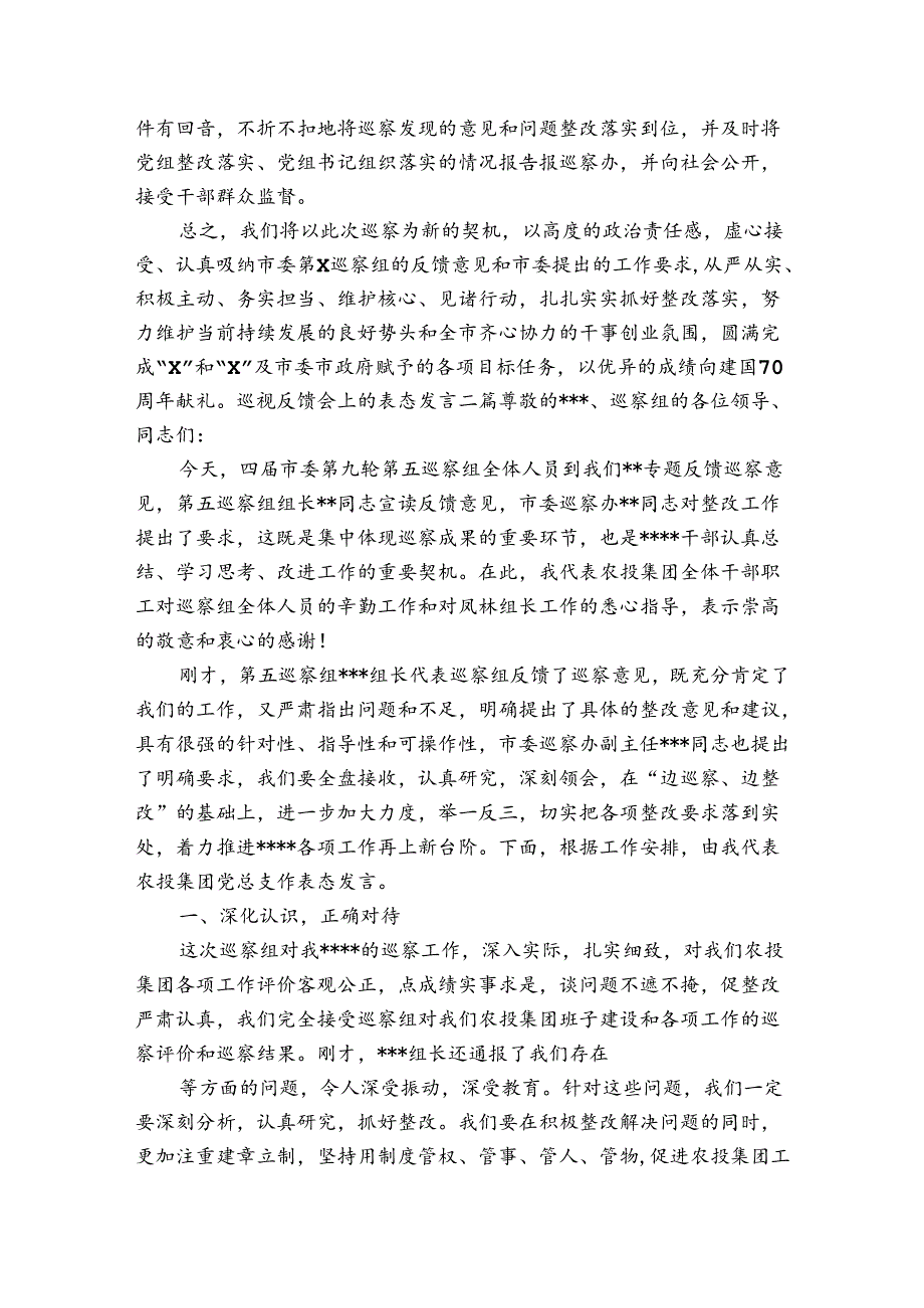 巡视反馈会上的表态发言三篇.docx_第3页
