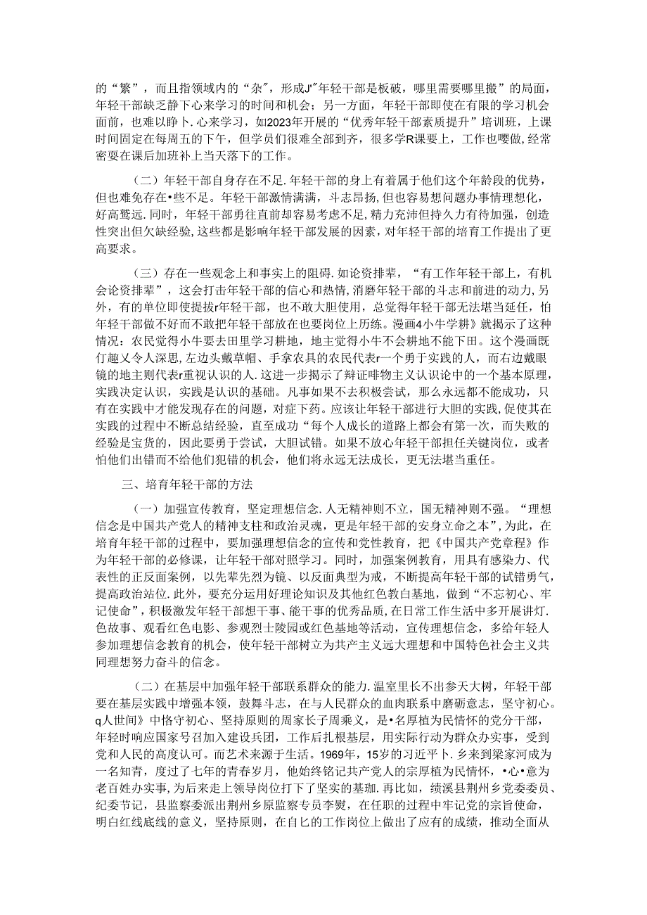 关于进一步加强年轻干部培育的思考与建议.docx_第2页