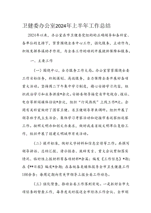 卫健委办公室2024年上半年工作总结.docx