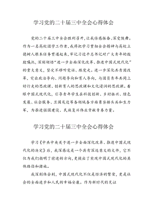 2024年学习党的二十届三中全会个人心得体会 合计11份.docx
