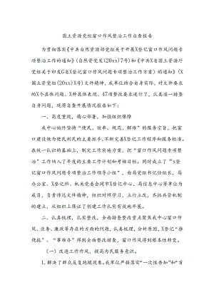 国土资源党组窗口作风整治工作自查报告.docx