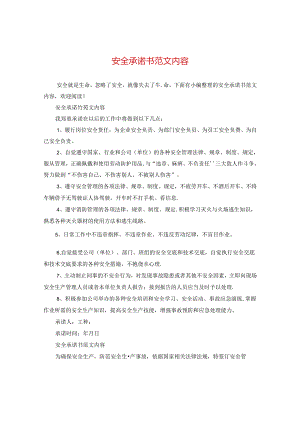 安全承诺书范文内容.docx