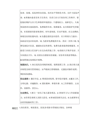 二级甲等医院门诊部夜班护士岗位说明书.docx