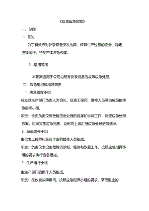 某公司仪表应急预案.docx