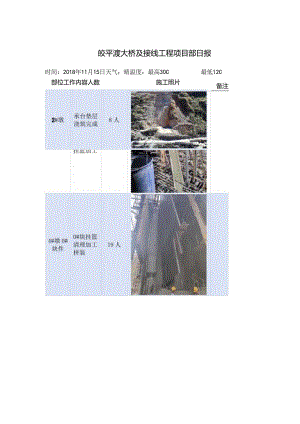 2018.11.15皎平渡大桥及接线工程项目部日报.docx