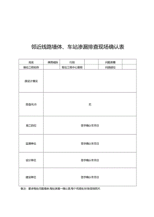 佛莞5标中铁建工开展邻近线路墙体、车站渗漏问题全面排查表.docx