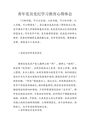 青年党员党纪学习教育心得体会.docx