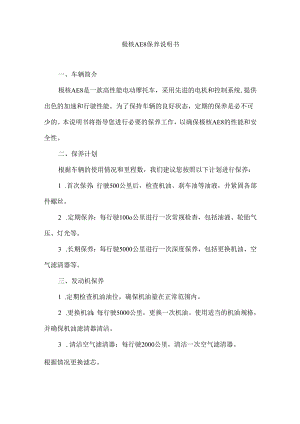 极核AE8保养说明书.docx