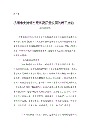 杭州市支持低空经济高质量发展的若干措施（征求意见稿）.docx