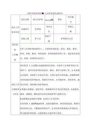二级甲等医院骨科副主任护师岗位说明书.docx