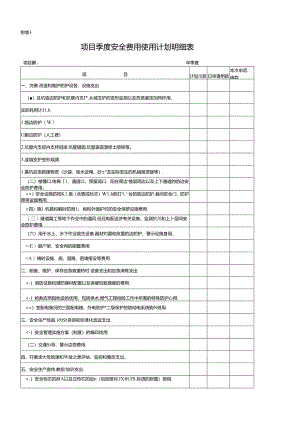 5.项目季度安全费用使用计划明细表.docx